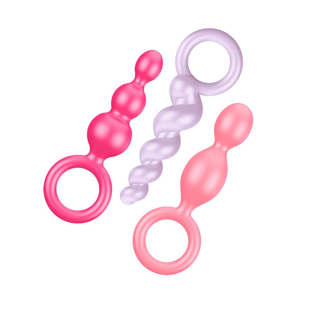 Satisfyer Plugs - Coloured (Pink Purple & Red) (Booty Call - Coloured set of 3)