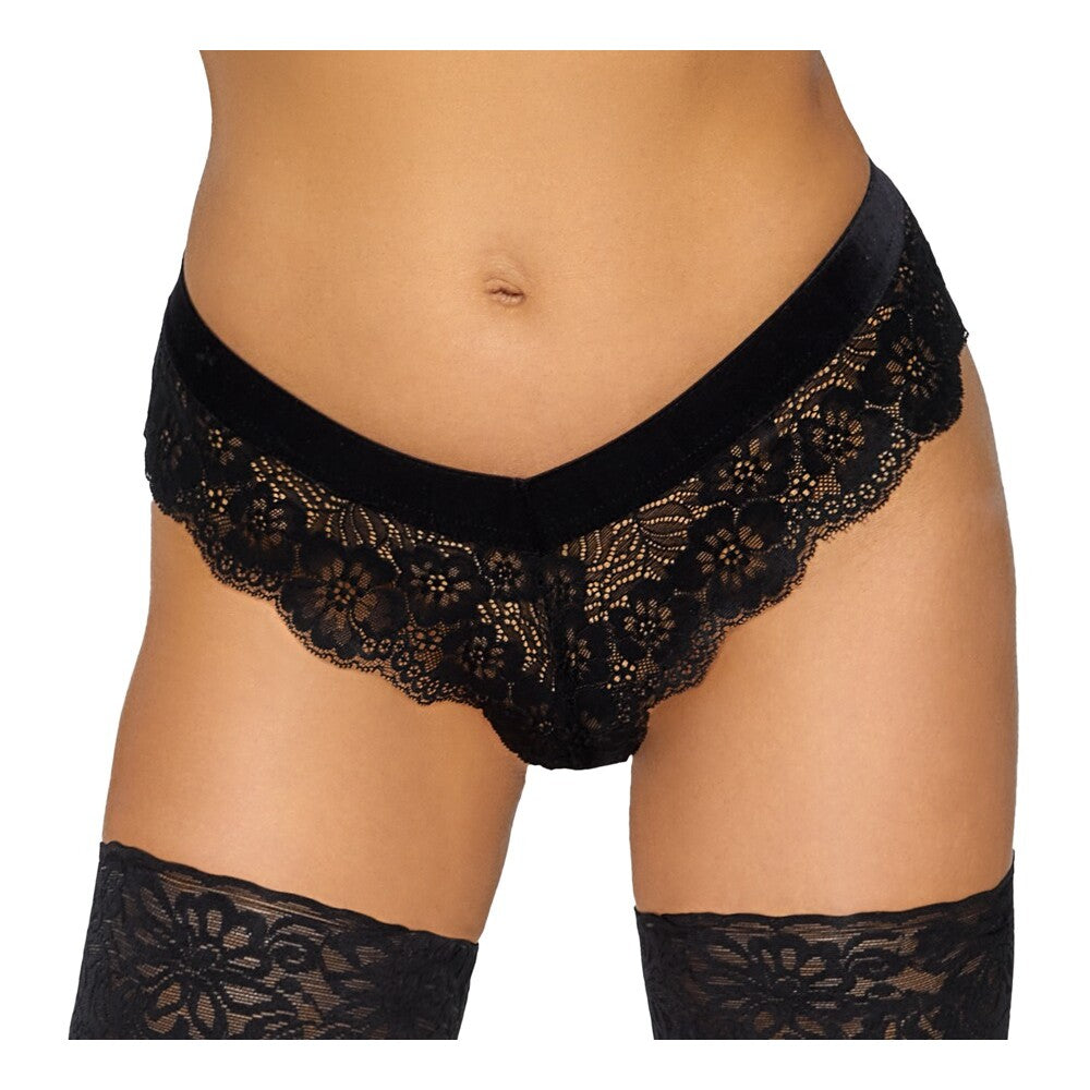 Cottelli Lace Panties with Detachable Chain – Velvet Waist