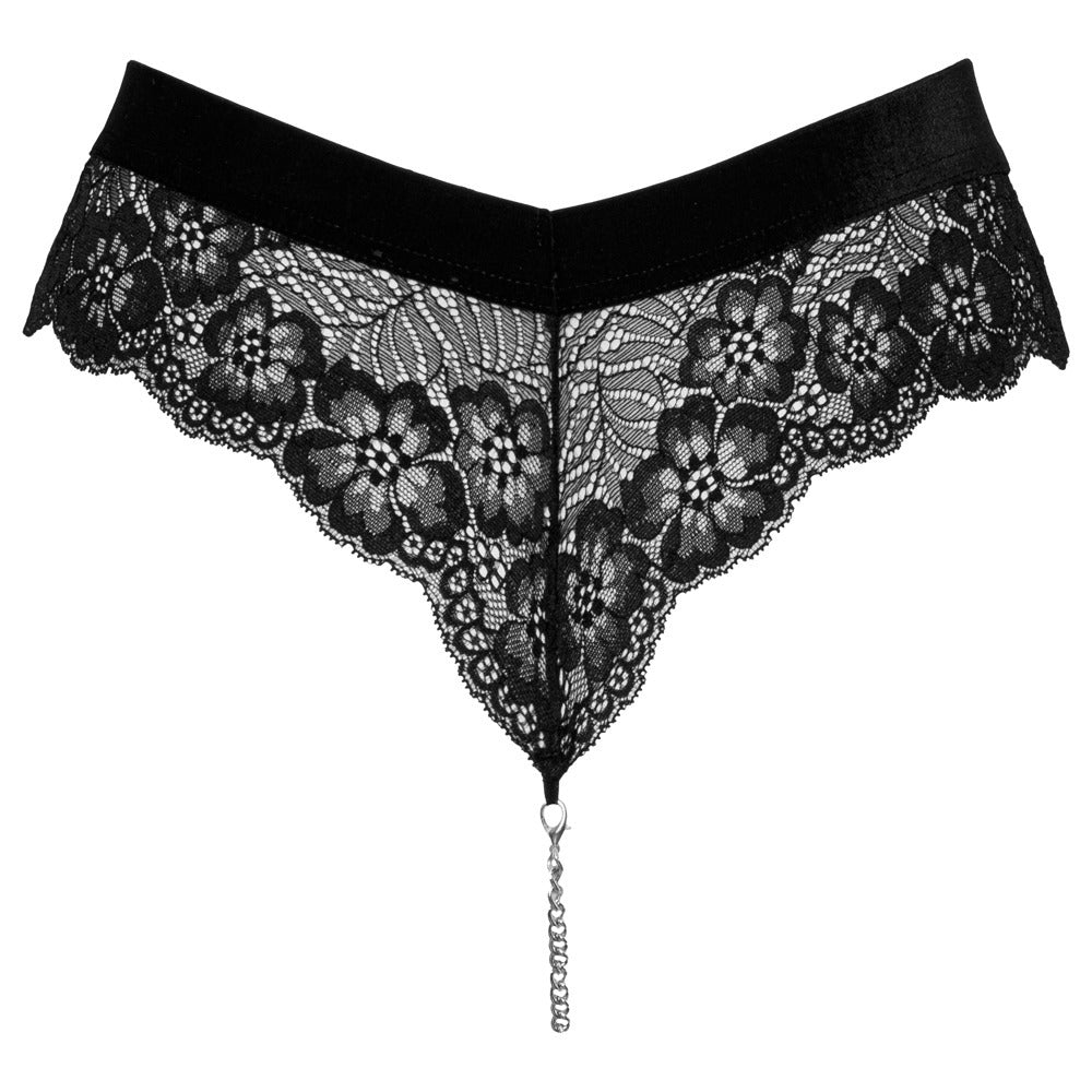 Cottelli Lace Panties with Detachable Chain – Velvet Waist