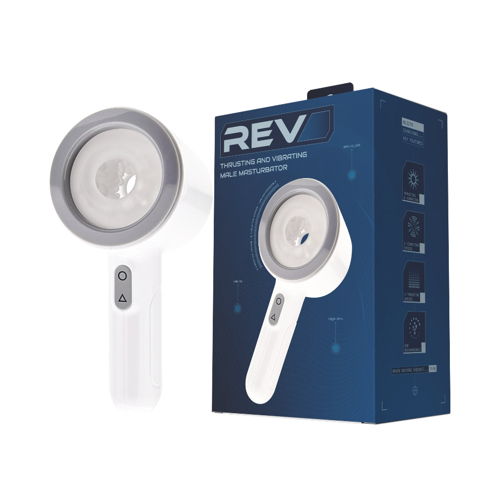 REV Thrusting Vibrating Open Ended Male Masturbator