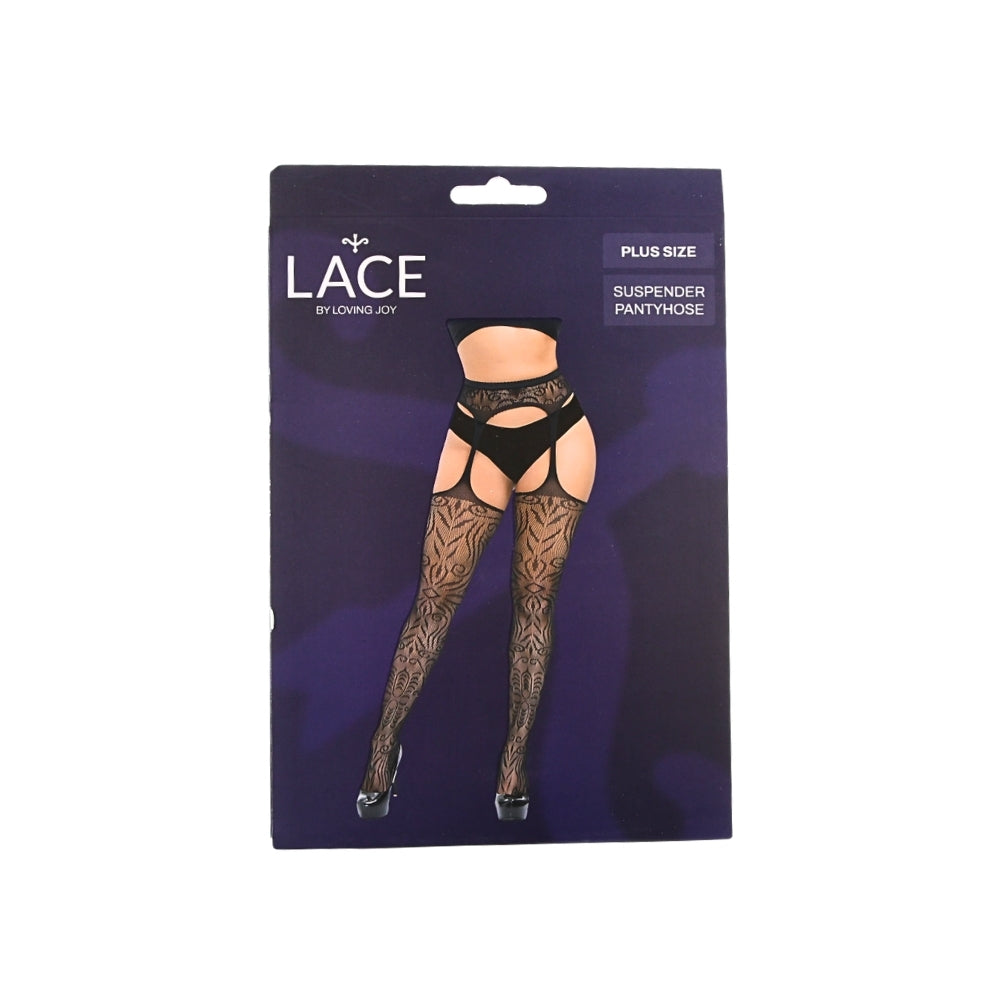Lace by LJ Plus Size Suspender Pantyhose