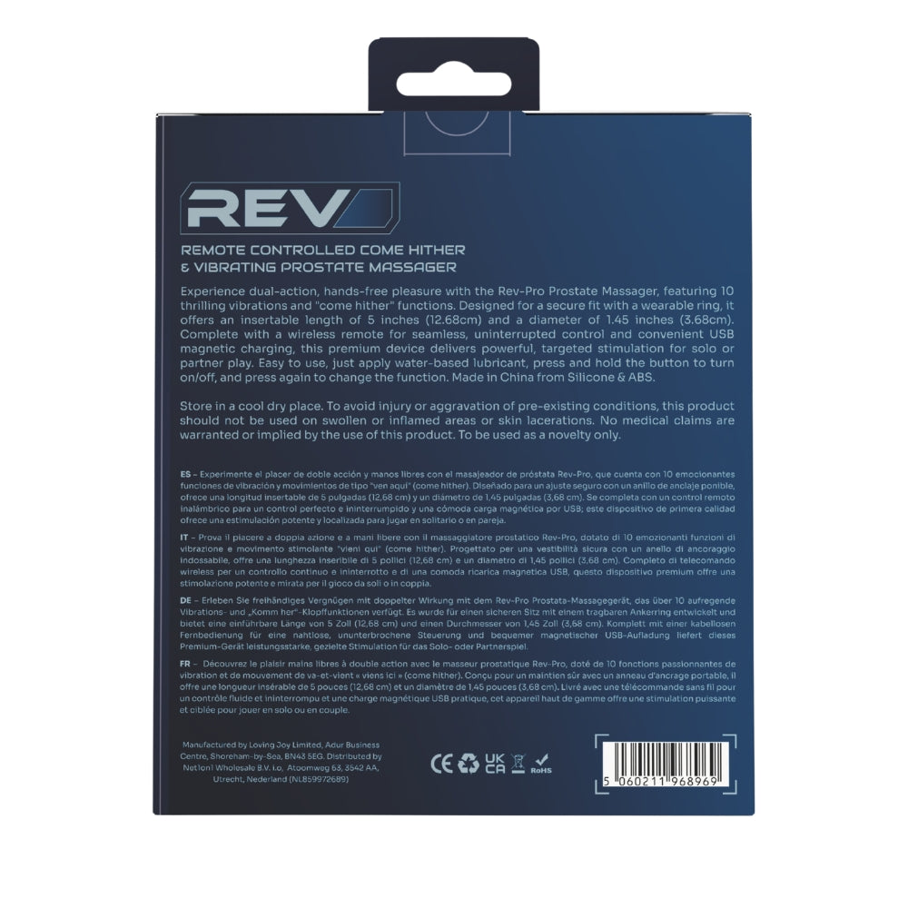 Rev Remote Controlled Come Hither & Vibrating Prostate Massager