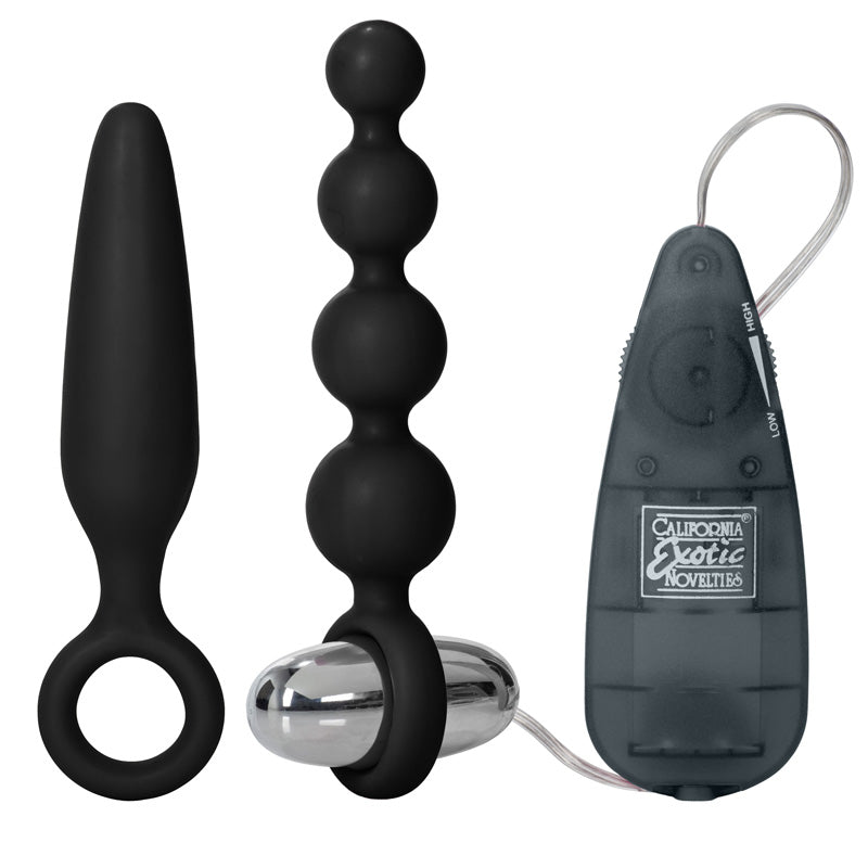 California Exotic Anal Bliss Plug and Beads Vibrating Set