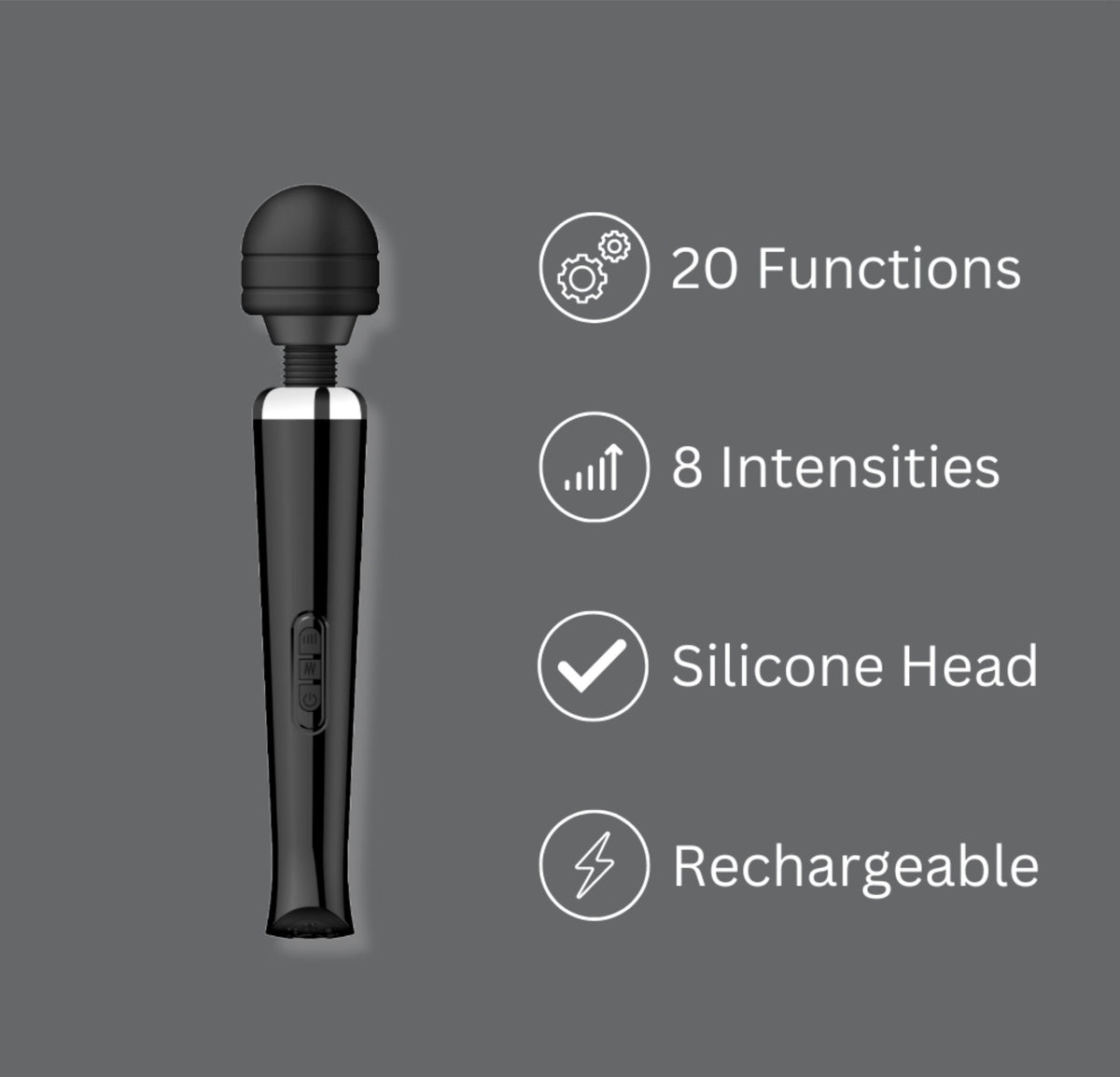 Loving Joy Rechargeable Magic Wand Vibrator Black
