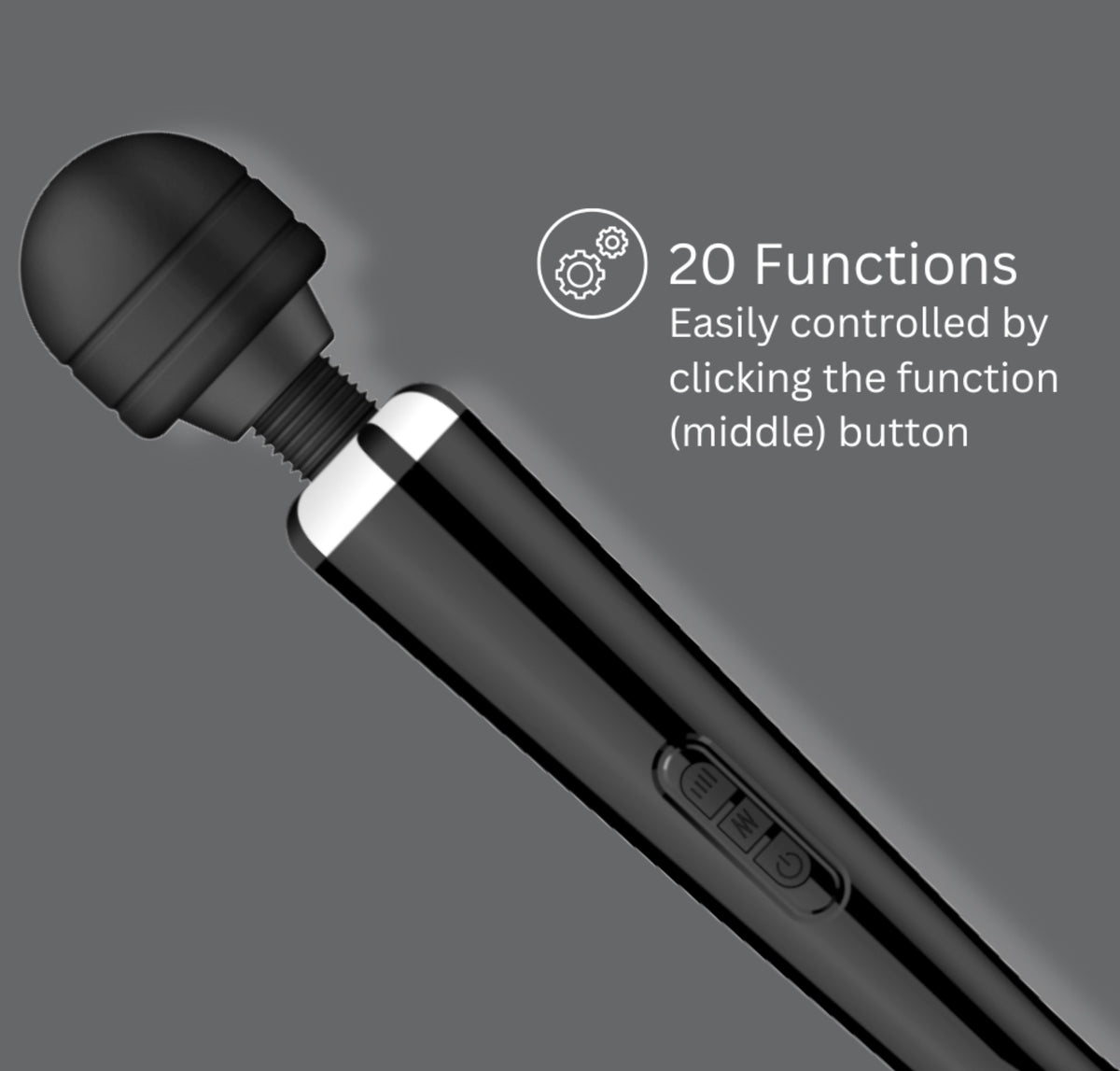 Loving Joy Rechargeable Magic Wand Vibrator Black