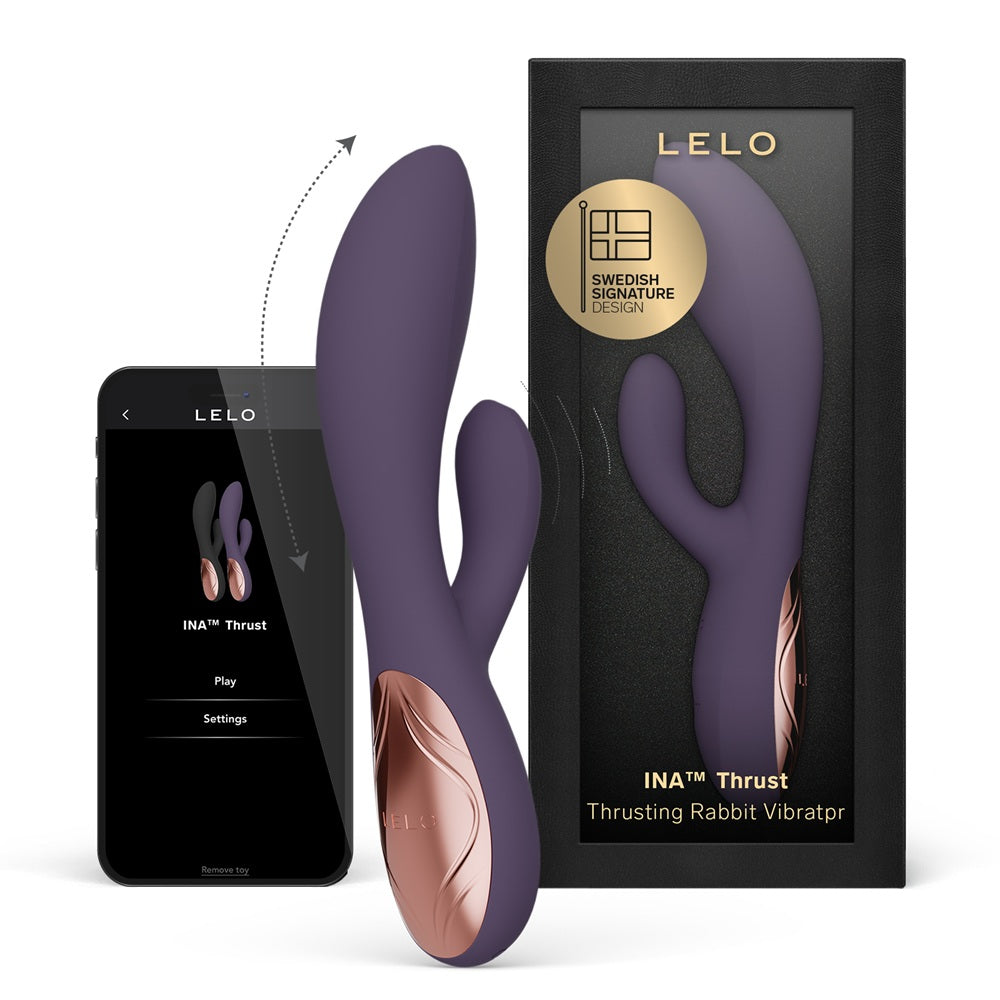LELO Ina Thrust Thrusting Rabbit Vibrator Purple Twilight