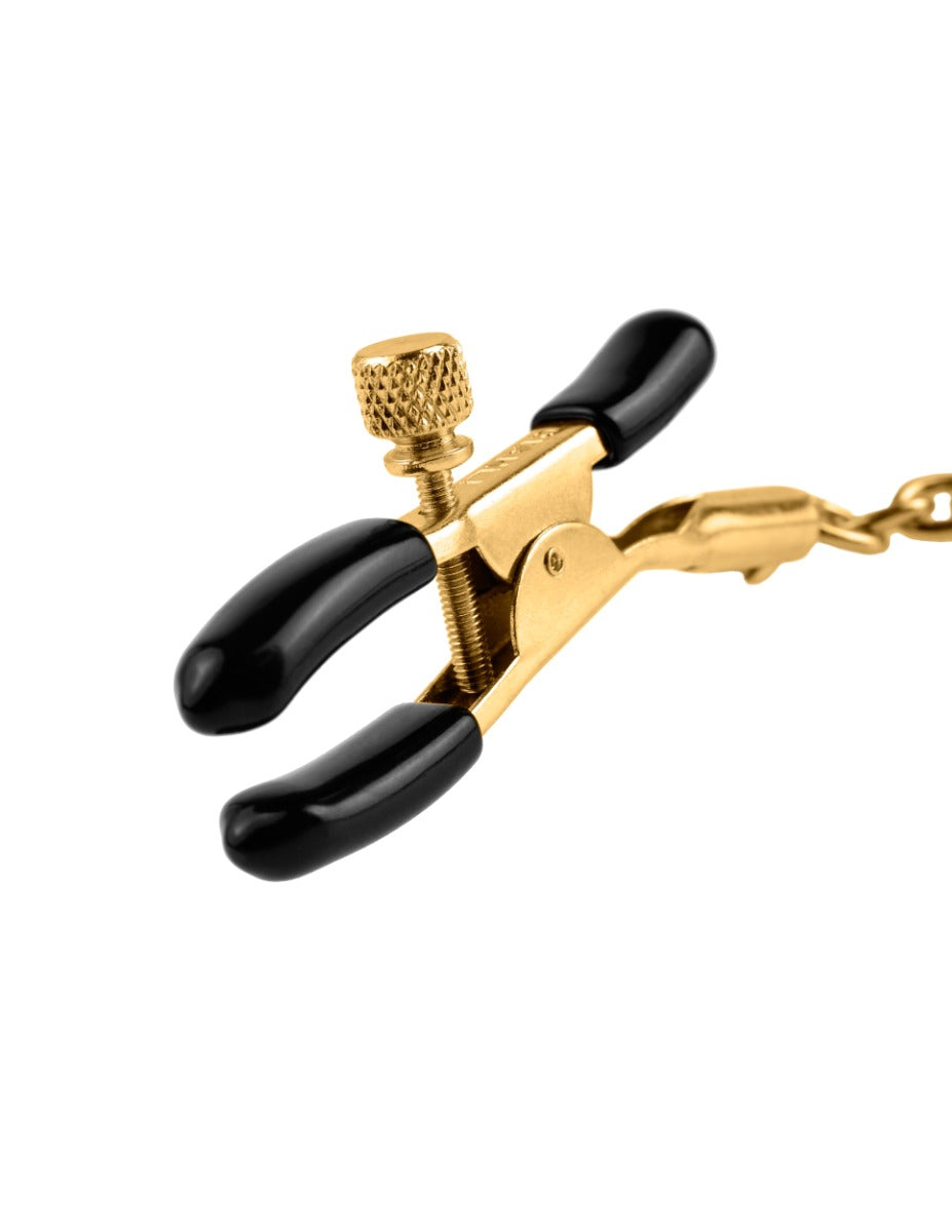 Pipedream - Fetish Fantasy Gold - Chain Nipple Clamps - Gold/Black