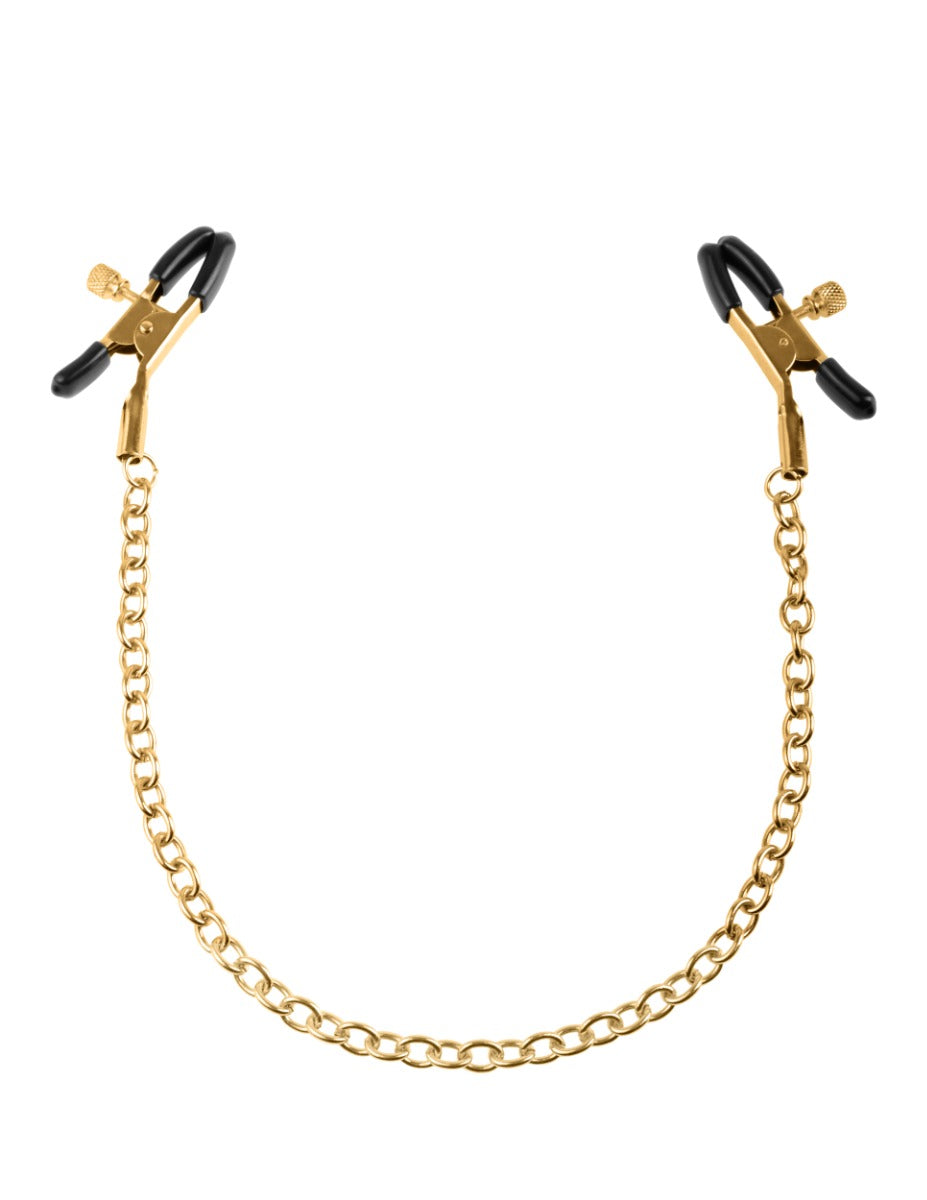 Pipedream - Fetish Fantasy Gold - Chain Nipple Clamps - Gold/Black