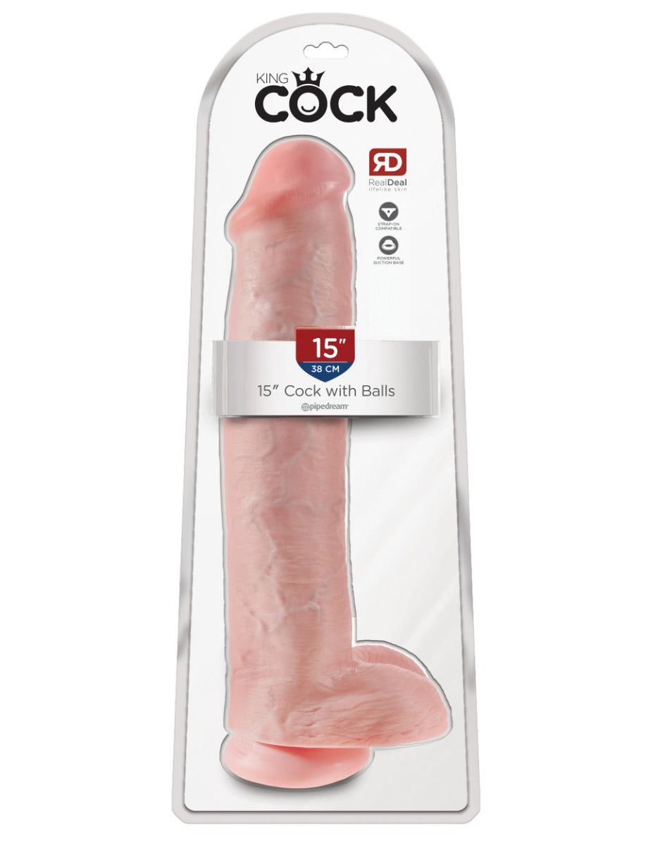 Pipedream King Cock 15" Cock Balls Light skin