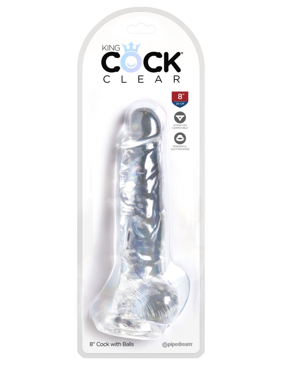 Pipedream - King Cock Clear - 8" with balls