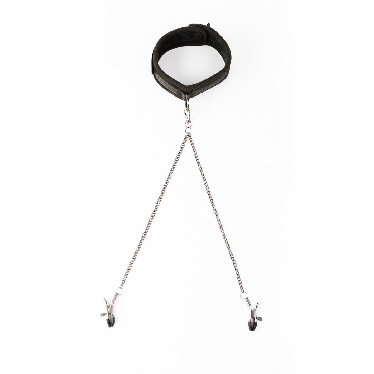 SEI MIO - Twin Tweaks - Velvet Collar with Nipple Clamps