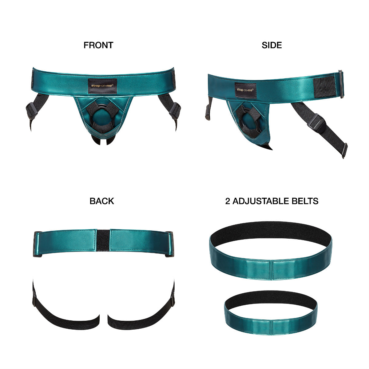Strap On Me - Leatherette Harness Curious - Metallic Green