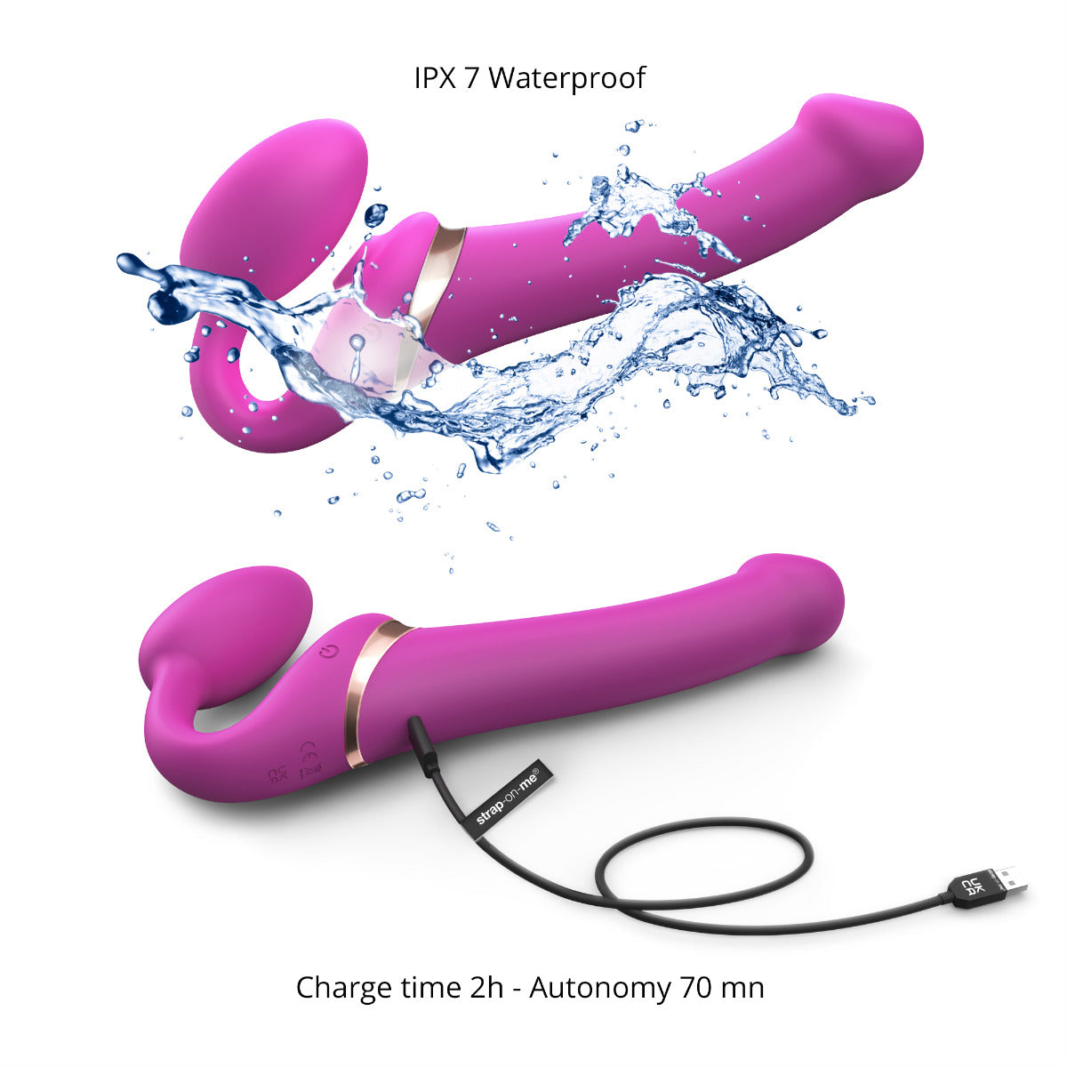 Strap On Me - Multi Orgasm Bendable Strap-On - M - Fuchsia