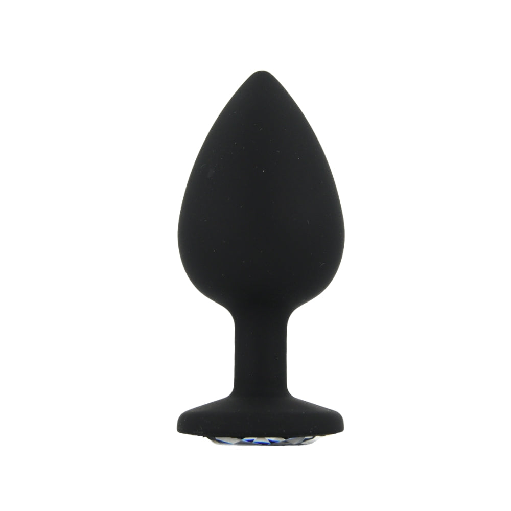 Toosh Silicone Butt Plug Black Set of 3 Clear Stone
